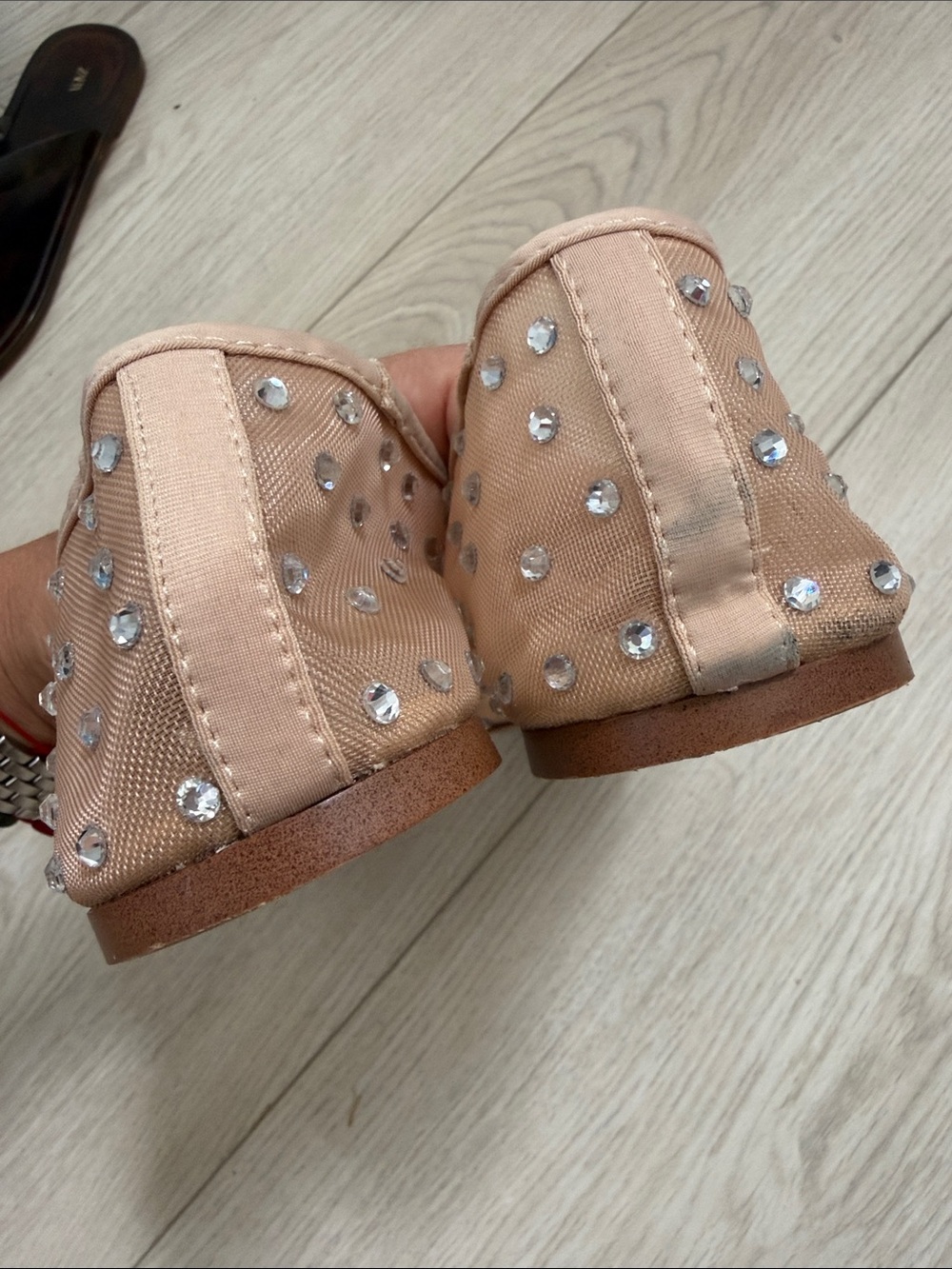 Mango Nude Mesh Studded Ballet Flats - Picture 4 of 5